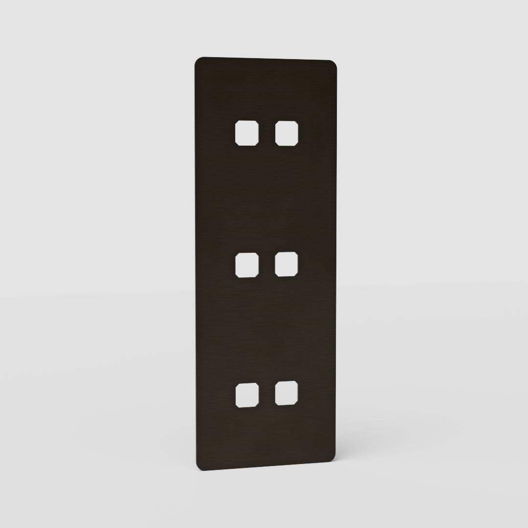 Placa de interruptor triple de seis posiciones EU en bronce - Accesorio para control de las luces que ahorra espacio