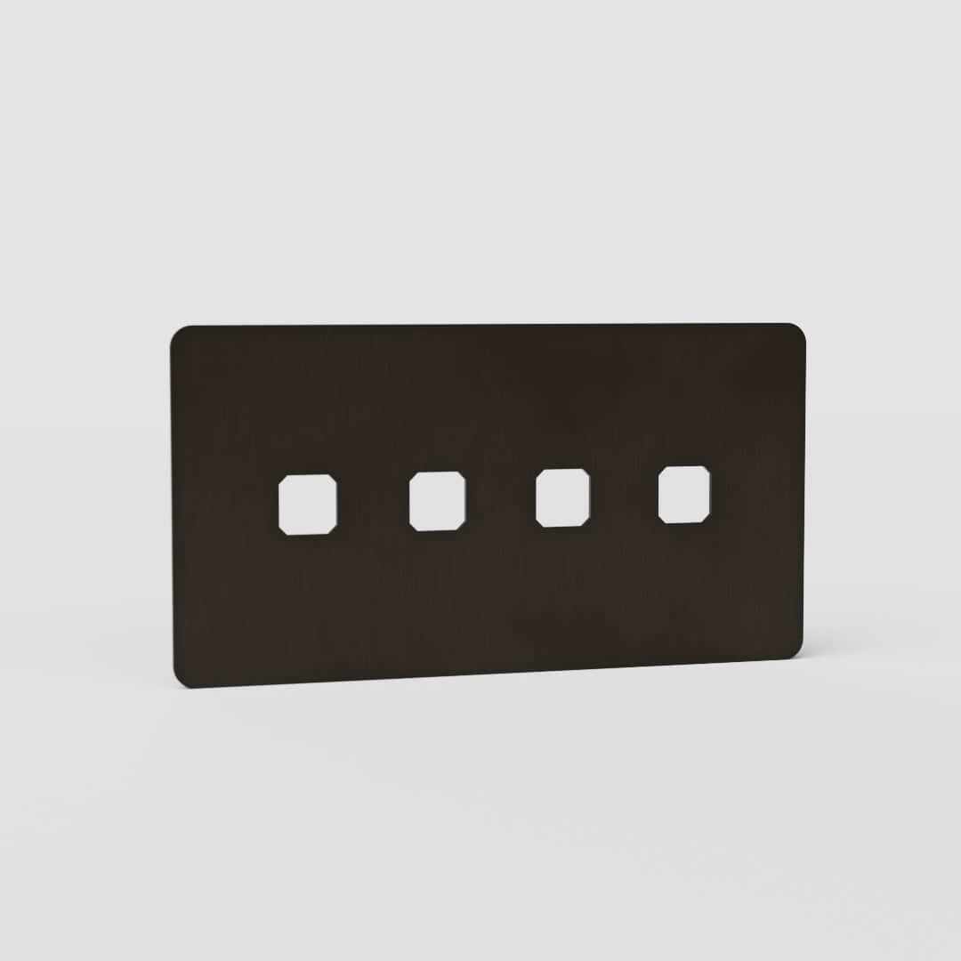 Placa de interruptor doble EU de cuatro posiciones en bronce - Accesorio integral para interruptores de luz
