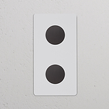 Interruptor regulador de luz multidireccional x2 vertical (marco doble), pintable y bronce, para pared.