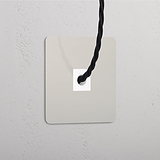 Salida de cable simple - Níquel pulido y blanco
