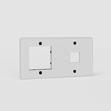 Placa de interruptor doble Keystone y 45mm EU en traslúcido y negro - Accesorio elegante para control de las luces