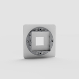 Placa de interruptor individual único Keystone EU en traslúcido y blanco - Accesorio versátil y funcional para interruptores, sobre fondo blanco