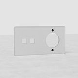 Plaque (Double) Insert Interrupteur x2 & Insert Rond x1 - Transparent (Noir)