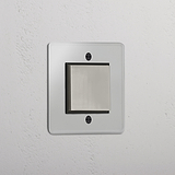 Central Single Rocker Switch in Clear Polished Nickel Black - Efficient Lighting Management Accessory