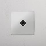 Bouton Poussoir Connecté à Levier (Plaque Simple) - Bronze Transparent