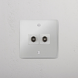 High-Quality Television Signal Tool: Clear White Dual TV Module on White Background