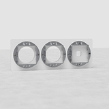 Plaque Transparentes avec un interrupteur et deux inserts ronds, Triple Découpe, design Transparent (Blanc).