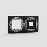 Elegant Double Keystone & 45mm Switch Plate in Bronze for Vintage Style Lighting - on White Background