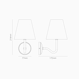 Malvern Petite Applique Murale Plissée Beige Naturel - Laiton Ancien