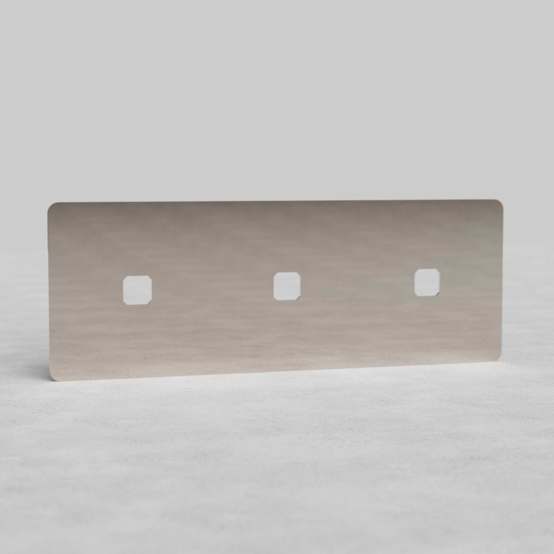 Three Outlet Switch Plate in Polished Nickel EU - Versatile Light Management Solution