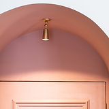Lampada Perryn Faretto Singolo Piccolo in ottone da 35 mm in stile Ottone Antico.