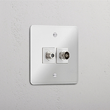 Modulo Singolo Satellite & TV in Bianco Trasparente - Soluzione Completa per Ricezione TV