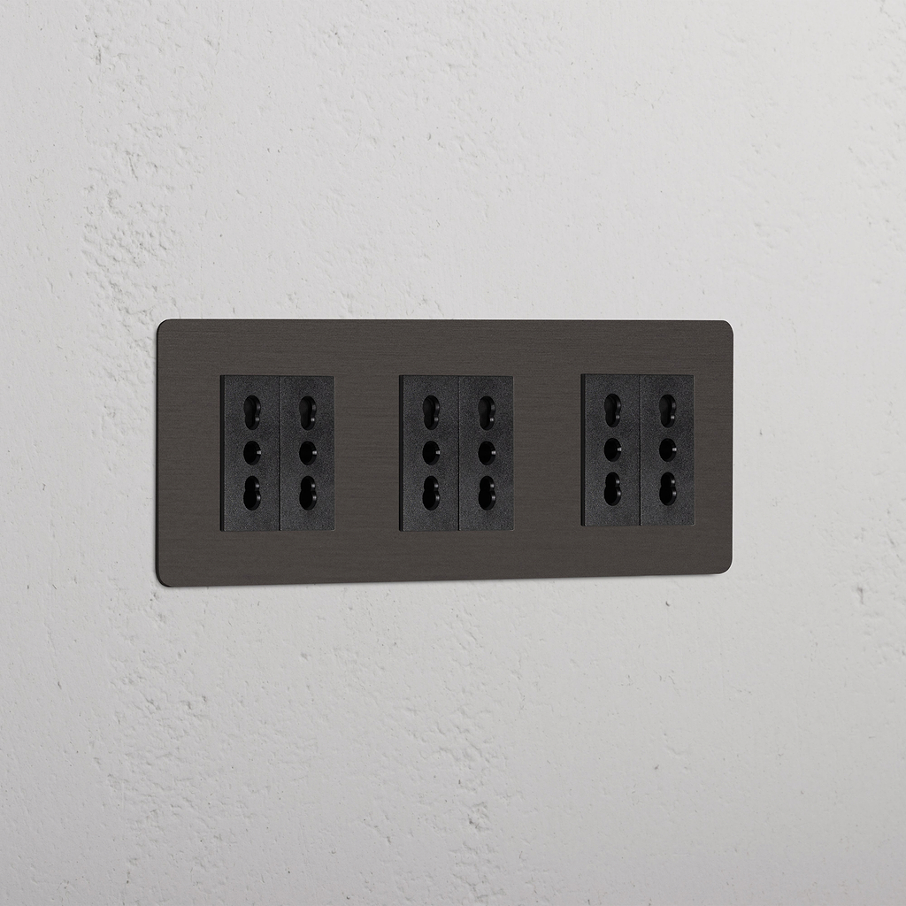 Modulo Triplo 6x Bipasso in Bronzo Nero