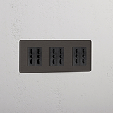 Modulo Triplo 6x Bipasso in Bronzo Nero