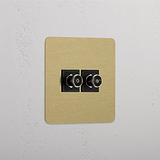 Modulo TV con Doppie Porte in Design Singolo Ottone Antico Nero