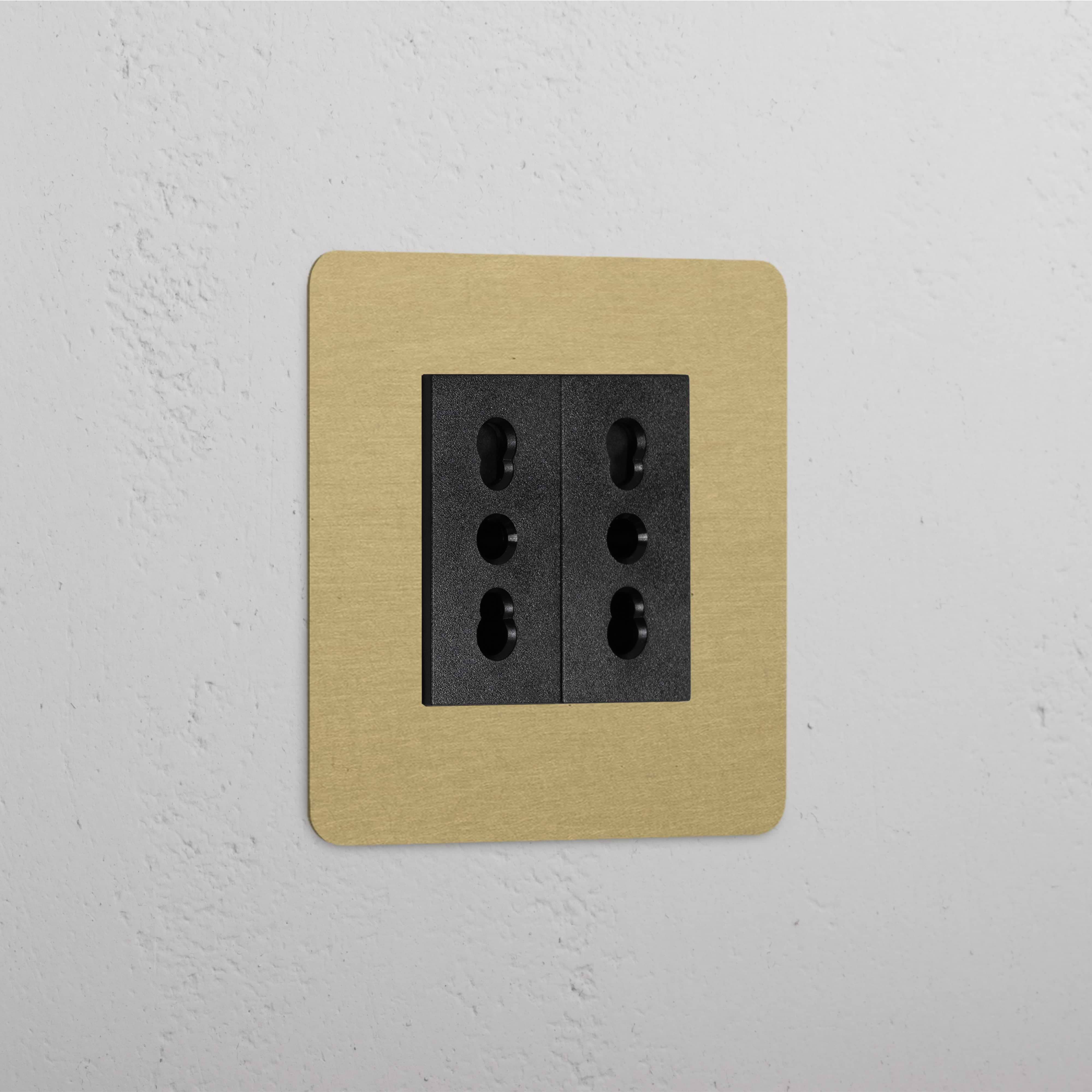Modulo Singolo 2x Bipasso in Ottone Antico Nero