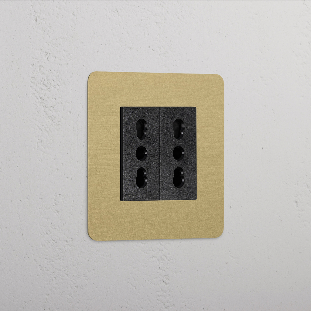 Modulo Singolo 2x Bipasso in Ottone Antico Nero