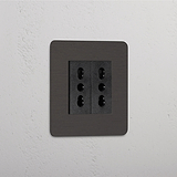 Modulo Singolo 2x Bipasso in Bronzo Nero