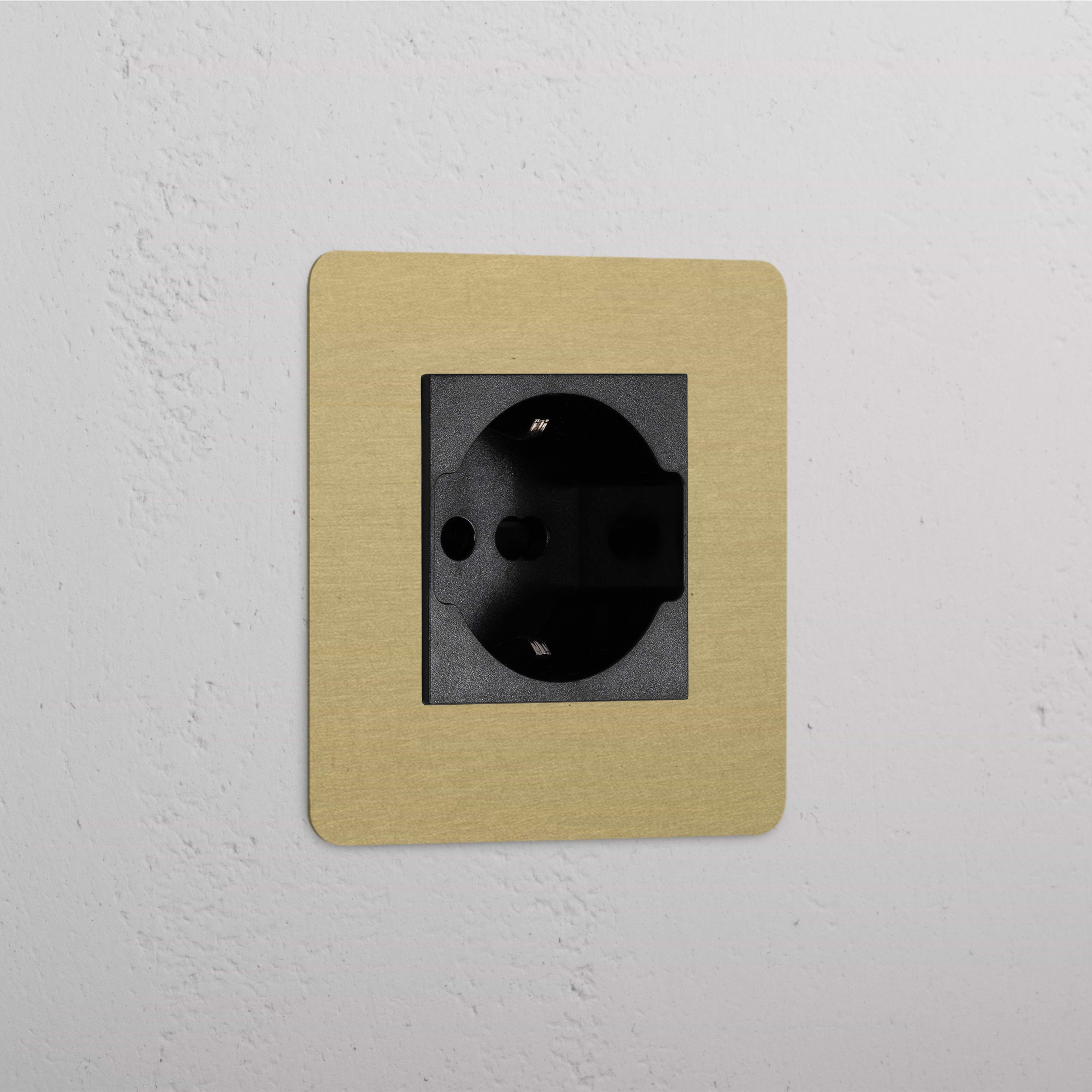 Modulo Singolo Schuko/Bipasso in Ottone Antico Nero