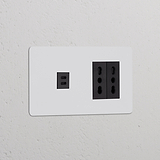 Modulo doppio verniciabile nero con prese USB 30W e Bipasso per un accesso versatile all'alimentazione in Prese e Moduli Doppi.