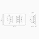 Modulo Doppio 4x Bipasso - Trasparente Bianco