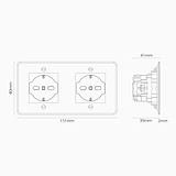 Modulo Doppio 2x Schuko/Bipasso - Trasparente Bianco