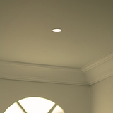 Plafoniera da incasso Buxton bianca, lampada da soffitto ignifuga orientabile da 50 mm, senza bordo.