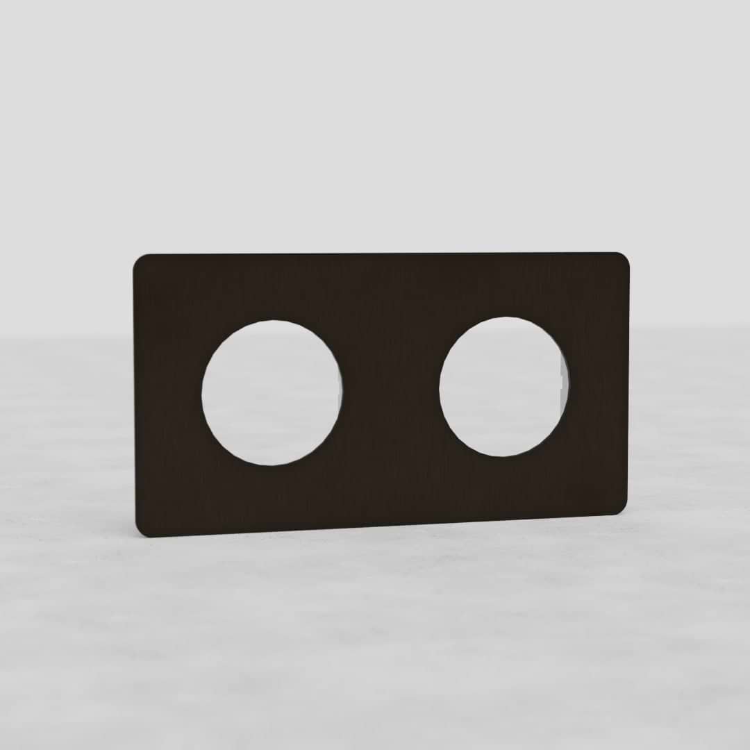 Placca Doppio Modulo Tonda EU - Bronzo