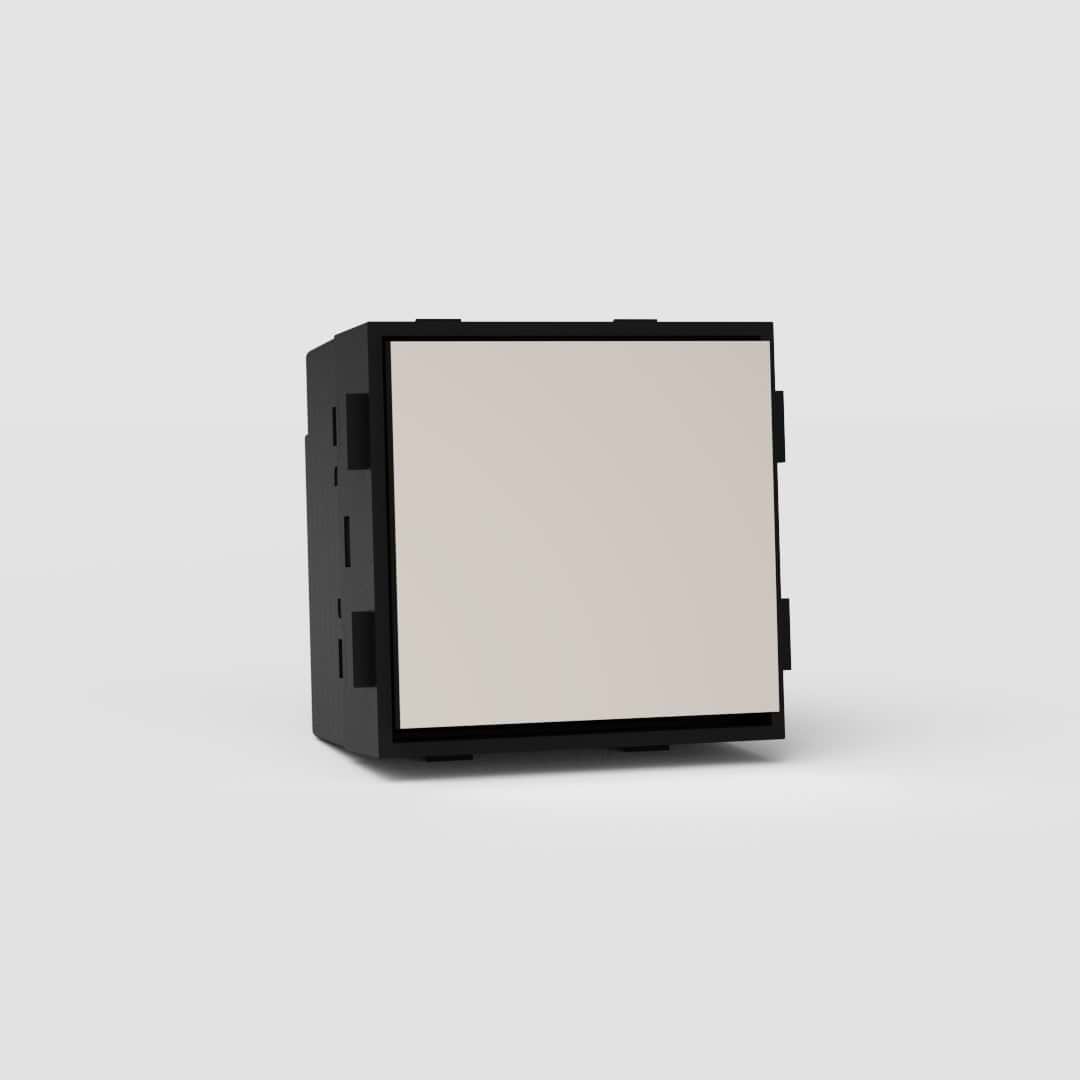 Centre Retractive Rocker Switch EU - Polished Nickel Black