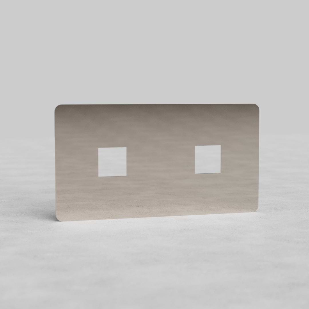 Double 2x Keystone Switch Plate EU - Polished Nickel