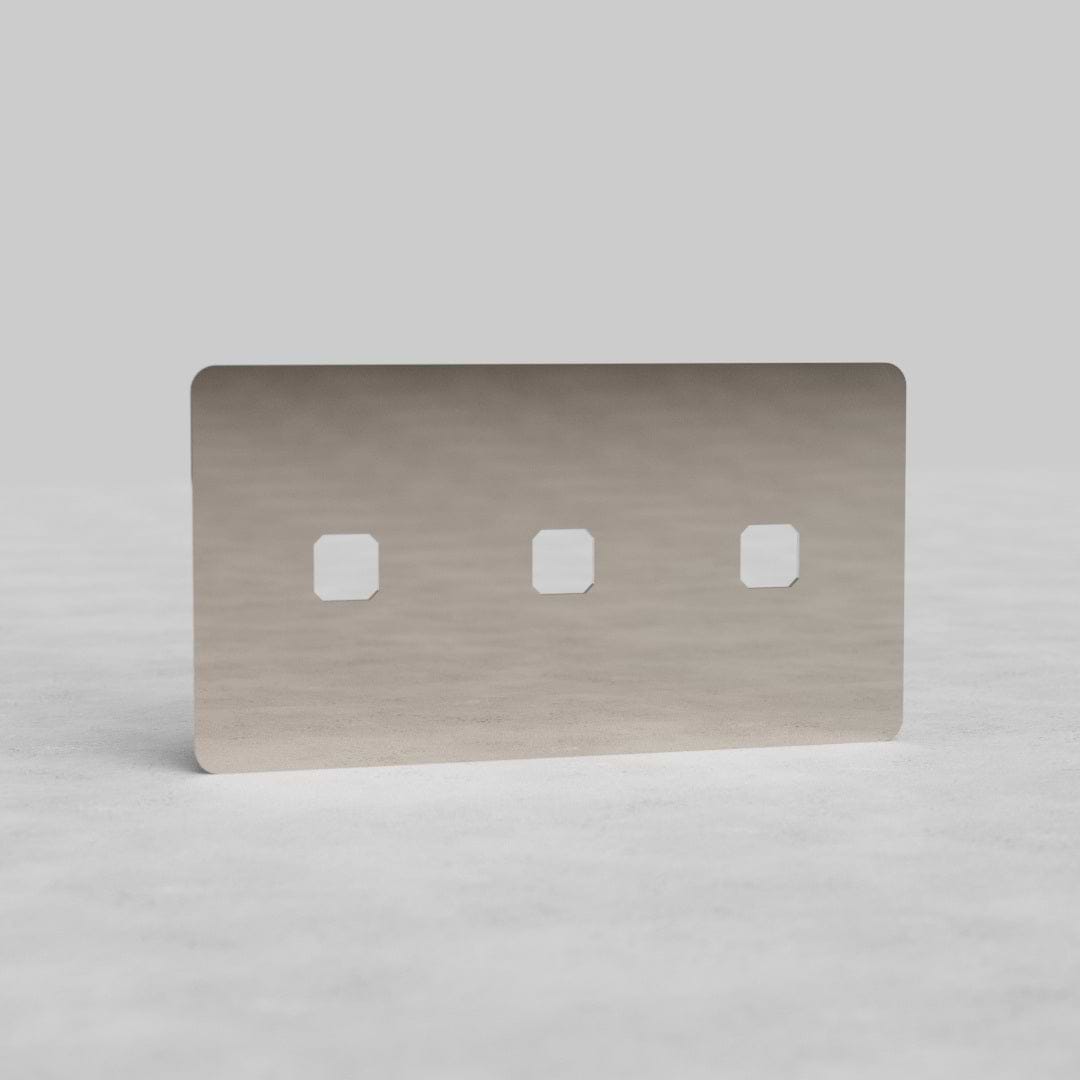 Double 3x Switch Plate EU - Polished Nickel