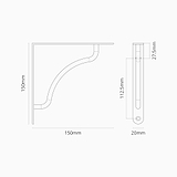 150m kilburn shelf bracket dimensions