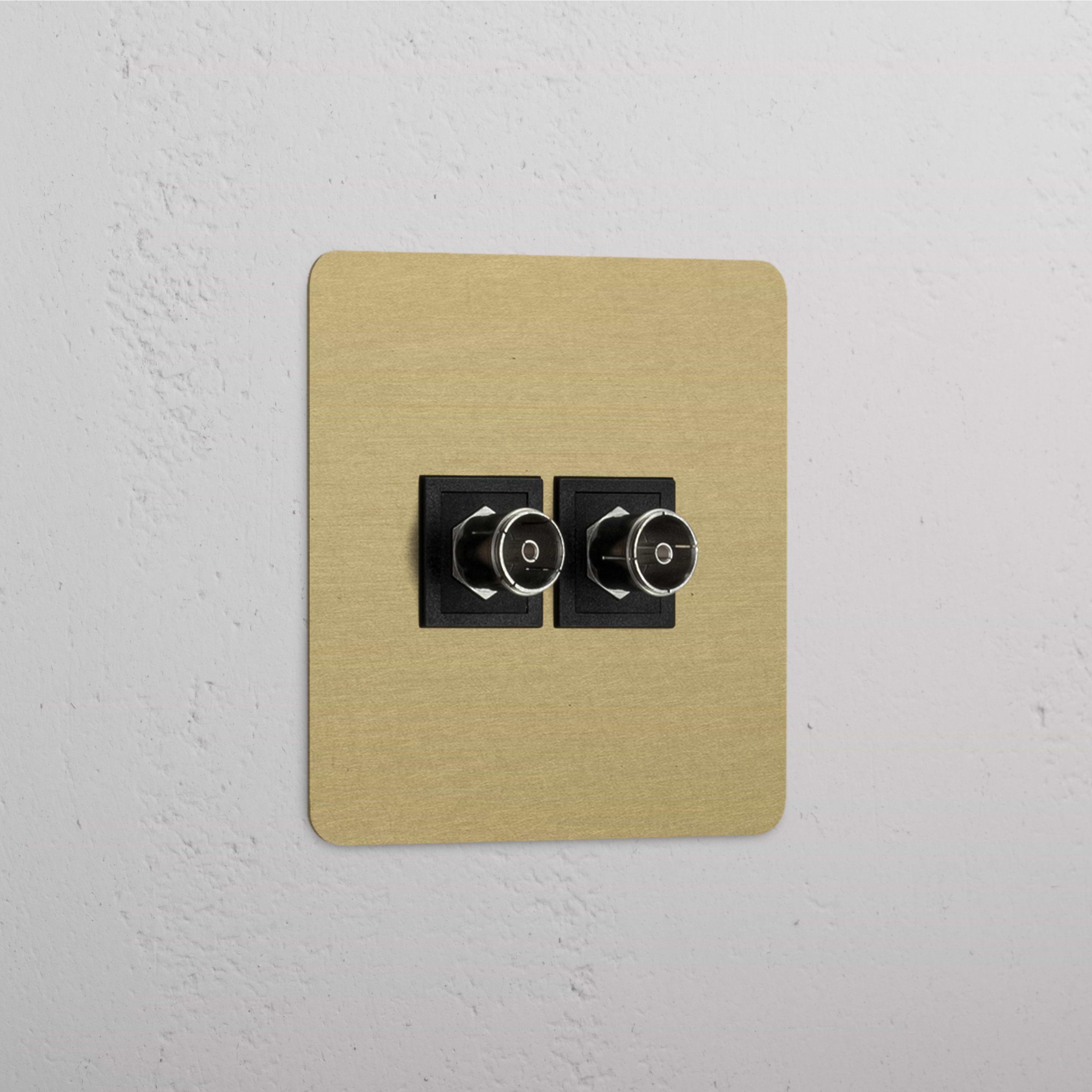 Módulo TV com portas duplas em design Latão Antigo Preto individual