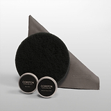Kit de restaurante para Latão Antigo com pano, esponja abrasiva e polidor para manutenção de produtos.
