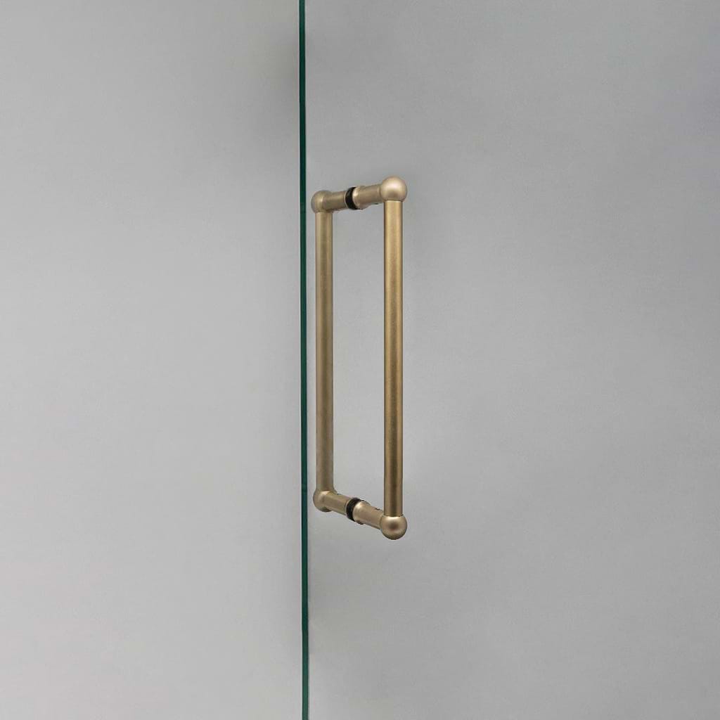 Antique Brass Harper Double Pull Handle 320mm on White Background