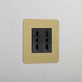 Bipasso socket Antique Brass Finish White Background