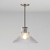 Hammersmith Medium Pendant Light Fluted Glass - Polished Nickel