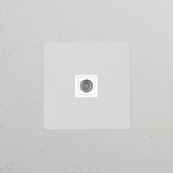 Single TV Module Paintable White socket with a coaxial port, designed for easy integration into any decor.