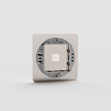 Single Switch Plate in Polished Nickel EU - Sleek Polished Nickel Light Switch Plate on White Background