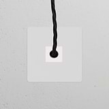 Single Cable Outlet – Paintable White: a square white plate for cable management on walls, suitable for various decors.