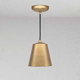 Richmond Medium Pendant Light Antique Brass Finish on White Background