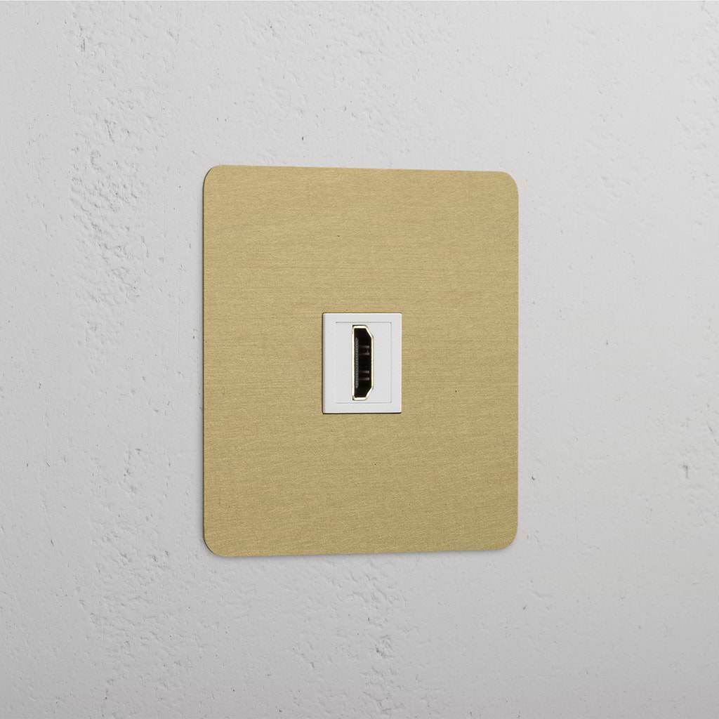 High Quality Single HDMI Module in Antique Brass White