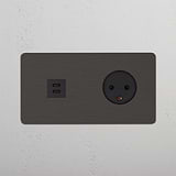 Double USB 30W & Danish Module - Bronze Black