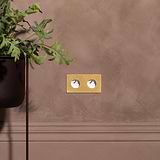 Double 2x Toggle & French Module Round - Antique Brass White  