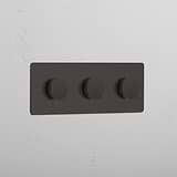 Adjustable Light Control Bronze Triple Dimmer Switch - Modern Light Management Tool