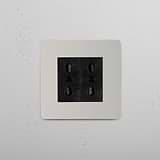 Single 2x Bipasso Module in Polished Nickel Black Front Facing on White Background