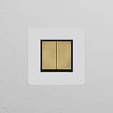 Single 2x Rocker Switch in paintable antique brass black finish, suitable for switches and dimmers.