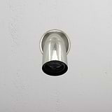 Ealing Flush Spotlight Polished Nickel Finish on White Background Front Facing