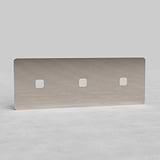 Three Outlet Switch Plate in Polished Nickel EU - Versatile Light Management Solution