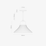 Hammersmith Medium Pendant Light Fluted Glass - Polished Nickel